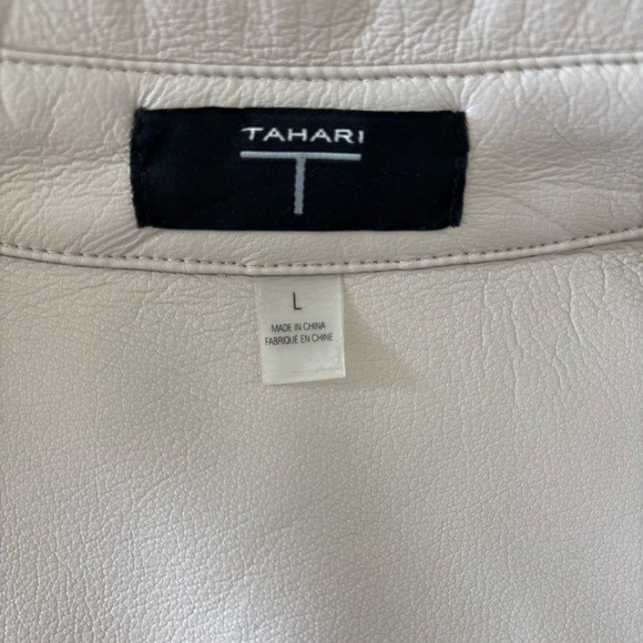 Tahari Button Down Faux Leather Jacket - Picture 7 of 10